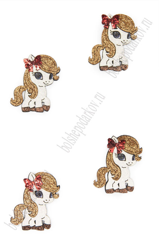 Лазерная вырубка из кожзама Лошадка 3,3*4,5 см (10 шт) №7, несклеенная - Больше подарков фото 2