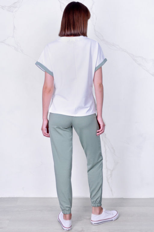 Арт. 2357 Костюм с брюками женский 44-52 (5 шт) Цвет:верх- полынь, низ- полынь - Калинка фото 8