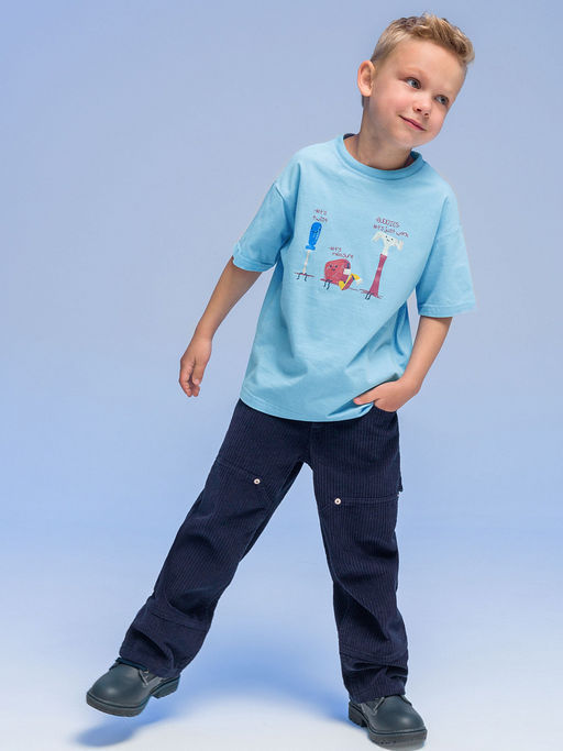 PELICAN, брюки для мальчиков, Темно-синий  фото 2