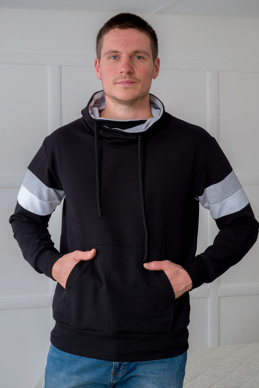 Толстовка мужская из футера Оскар черный - Амадэль фото 2