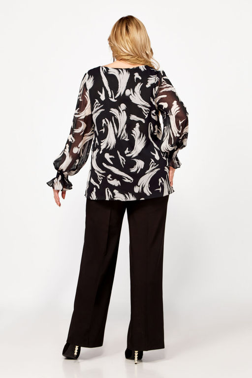 Блуза Swallow 803.2 черный+серебряный узор фото 35