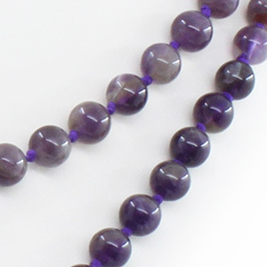 Бусы аметист, круглые 8мм, длинные 114см