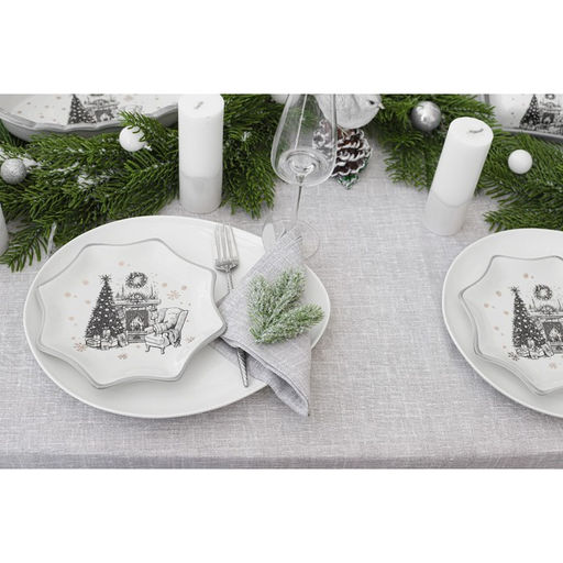 Блюдо сервировочное Доляна «Хюгге», d=20 см, доломит, белое