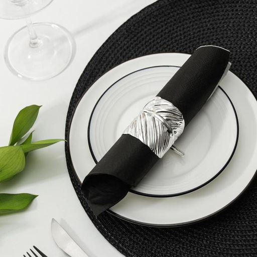 Кольцо для салфетки Лист, 6,54,55 см, цвет серебряный - Simaland фото 4