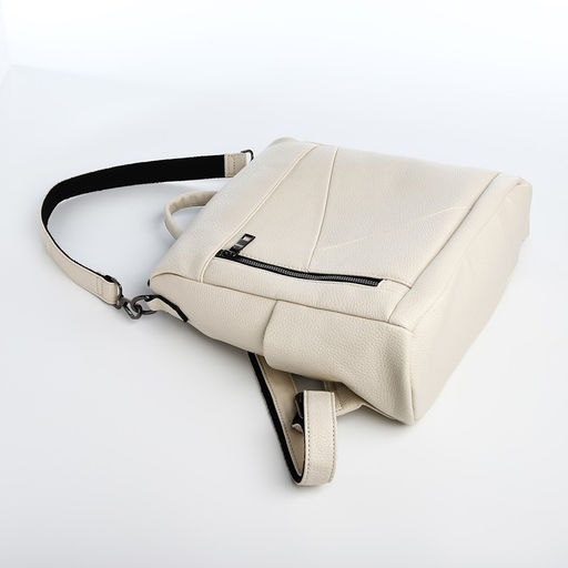 Рюкзак женский из искусственной кожи на молнии, 4 кармана, цвет молочный - Simaland фото 5