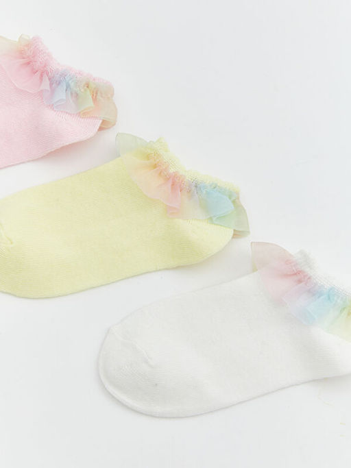 Dantel Detayl? K?z ?ocuk Patik ?orap 3li