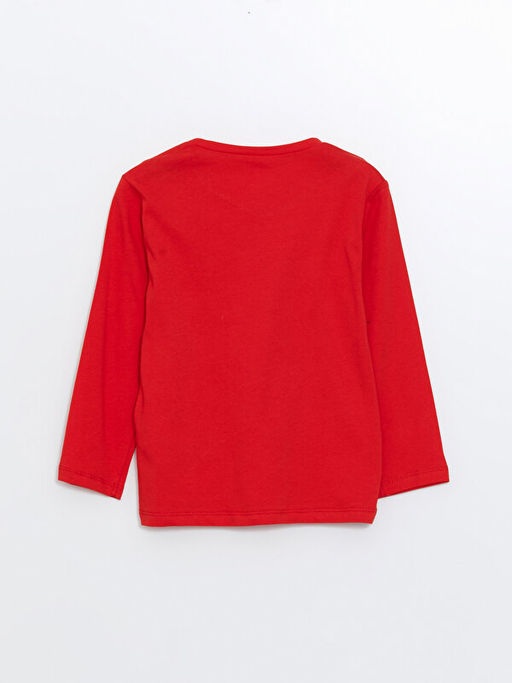 Bisiklet Yaka Bask?l? Uzun Kollu Erkek Bebek Ti??rt - Waikiki фото 3