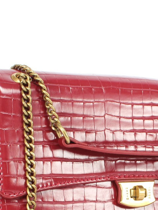 Сумка женская искусственная кожа DJ-7002-2-DARK BORDEAUX, 2отд, плечевой ремень (цепочка), бордо SALE 255999 - Adelia фото 9