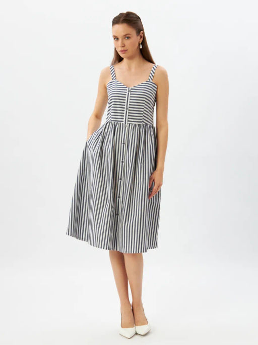 Платье Сарафан из хлопка с принтом полоска - Tantino фото 12