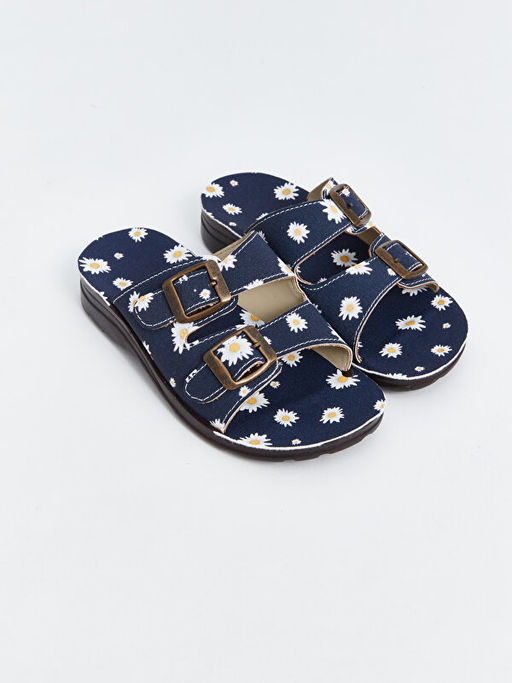 ?i?ek Bask?l? K?z ?ocuk Terlik