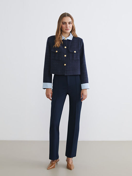 G?mlek Yaka Kad?n T?vit Ceket